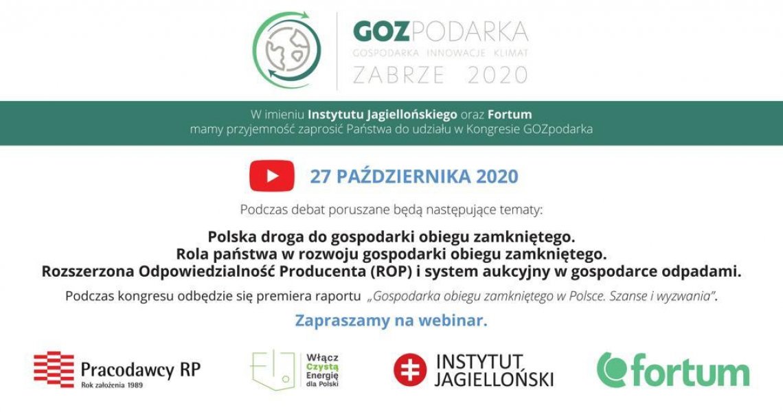 Już 27 października odbędzie się Kongres GOZpodarka (PROGRAM)